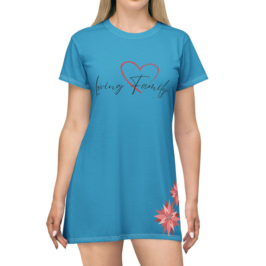 Loving Family T-Shirt Dress - Comfortable Casual Wear for Family Gatherings